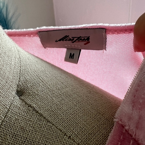 Miss Tosh Pink velvet wrap dress - Picture 3 of 3